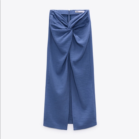 ⚡️ Zara- Textured knotted Midi Skirt - Picture 1 of 7